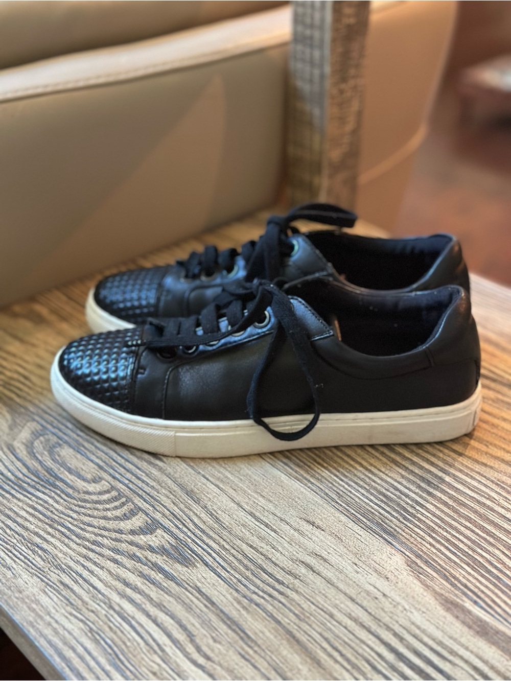 Rebecca Minkoff Black Low-Top Sneakers with Textured Toe.        Size 7.5 - Picture 3 of 5